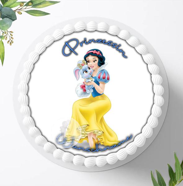 Prinzessin Schneewittchen mit Wunschname, Tortenaufleger Ø 20cm, 0308z